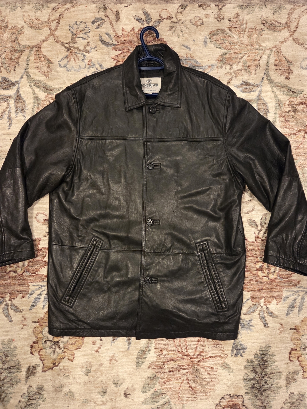 Windriver Classic Black Leather Men's Jacket